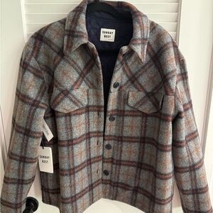 Sunday Best Gray and Orange Plaid Jacket